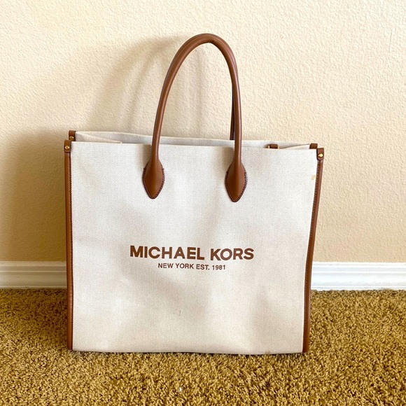 Michael Kors Canvas Tote Bag with crossbody strap